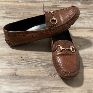 Gucci Brown Leather Horsebit Loafers